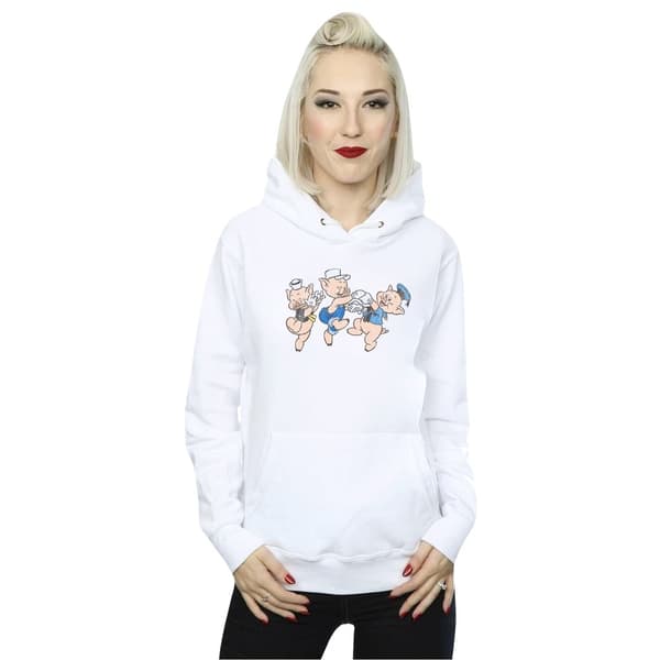 Disney Womens/Ladies Three Little Pigs Having Fun Hoodie