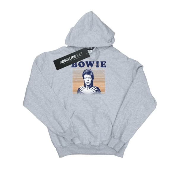 David Bowie Womens/Ladies Orange Stripes Hoodie
