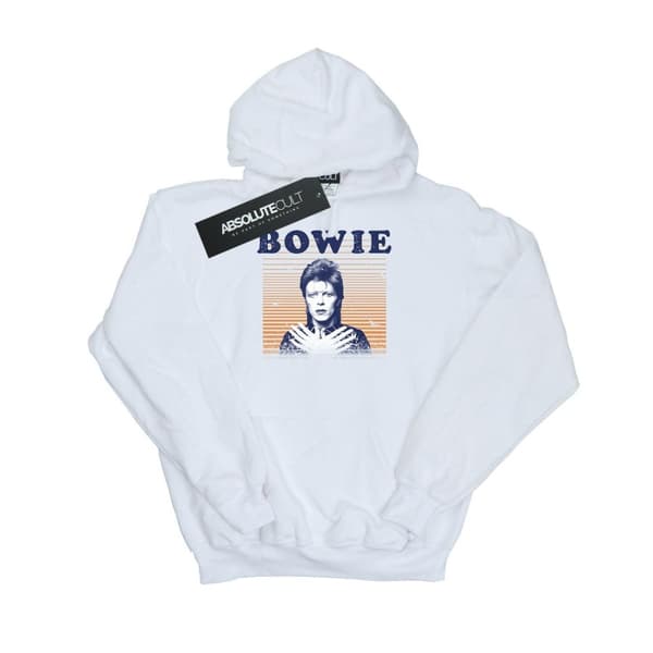 David Bowie Womens/Ladies Orange Stripes Hoodie