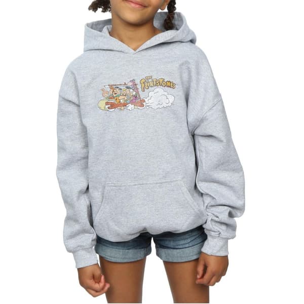 The Flintstones Girls Family Car Distressed Hoodie