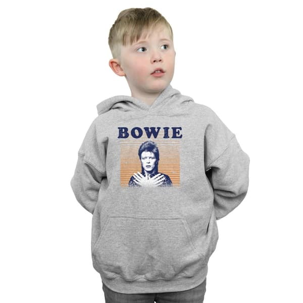 David Bowie Pojkar Orange Stripes Hoodie