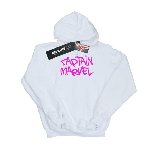 Marvel Huvtröja med spraytext för damer/kvinnor Captain Marvel