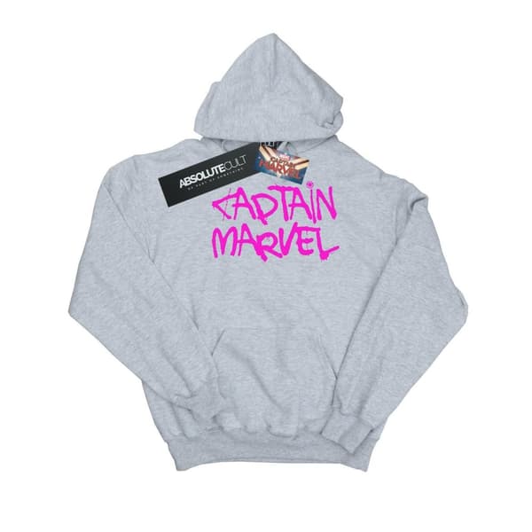 Marvel Huvtröja med spraytext för damer/kvinnor Captain Marvel