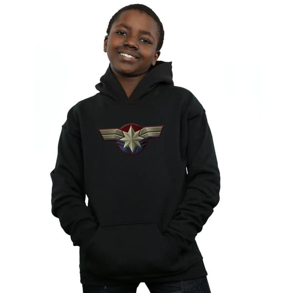 Marvel Boys Captain Marvel Chest Emblem Hoodie