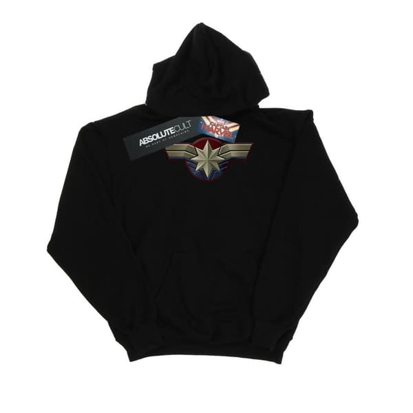 Marvel Boys Captain Marvel Chest Emblem Hoodie