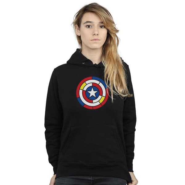 Marvel Kapuschongtröja - dam/dam Captain America Stained Glass Shield
