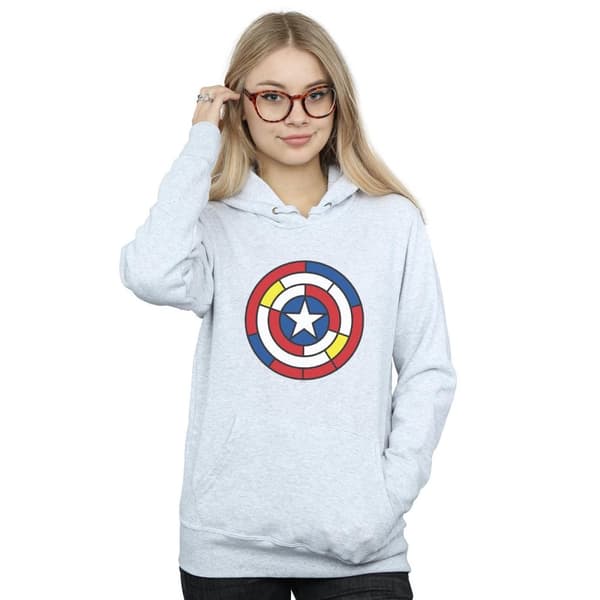 Marvel Kapuschongtröja - dam/dam Captain America Stained Glass Shield