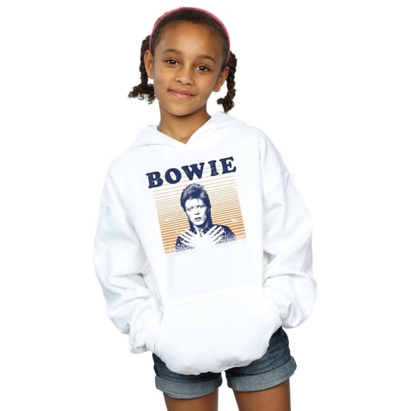 David Bowie Girls Orange Stripes Hoodie