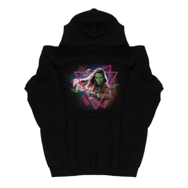 Marvel Boys Guardians Of The Galaxy Neon Gamora Hoodie Black 9-11 Years