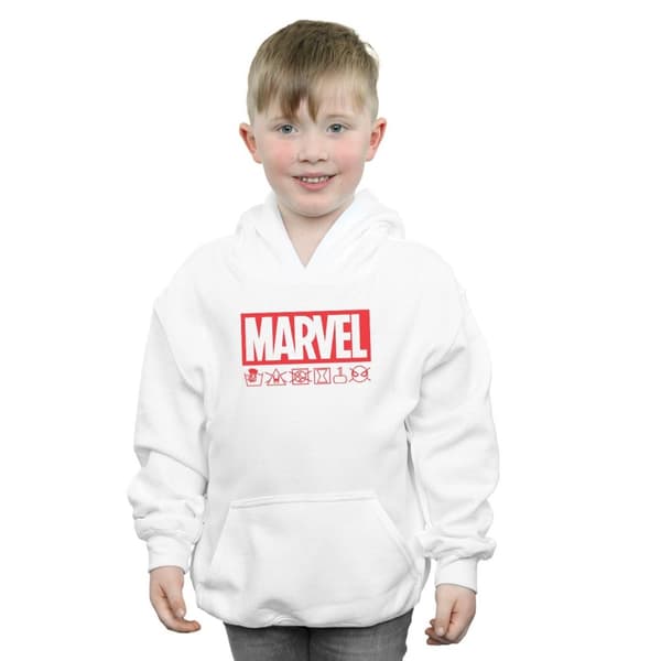 Marvel Boys Logo Wash Care Hoodie