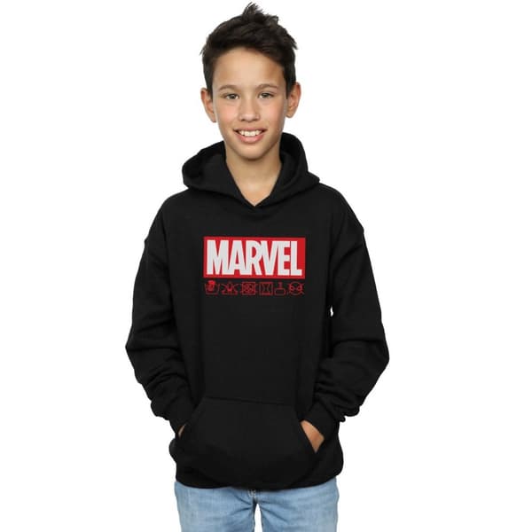 Marvel Boys Logo Wash Care Hoodie