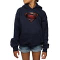Miniatyrbild 3 av 5: DC Comics Justice League Movie Superman Emblem Hoodie för tjejer
