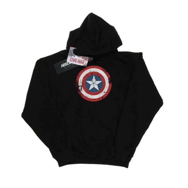 Marvel Kapten Amerika - inbördeskriget - dam/huvtröja med sköld Black M
