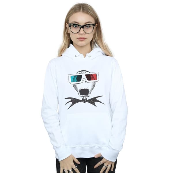 Disney Womens/Ladies Nightmare Before Christmas Jack Skellington 3D Glasses Hoodie