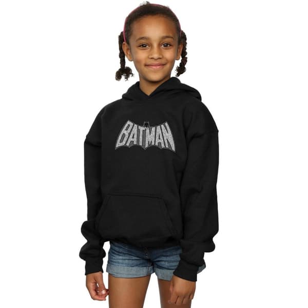 DC Comics Girls Batman Retro Crackle Logo Hoodie