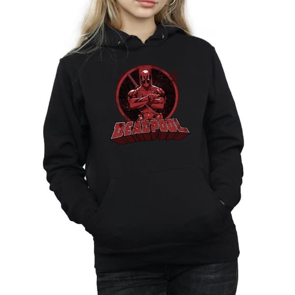 Marvel Womens/Ladies Deadpool Crossed Arms Logo Hoodie