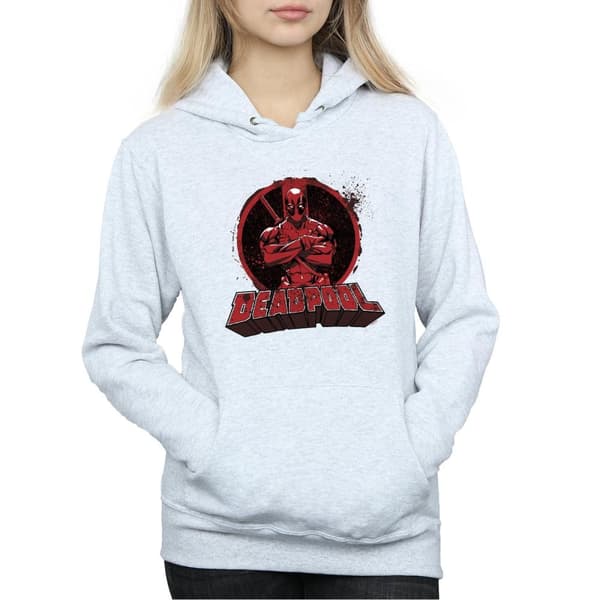 Marvel Womens/Ladies Deadpool Crossed Arms Logo Hoodie