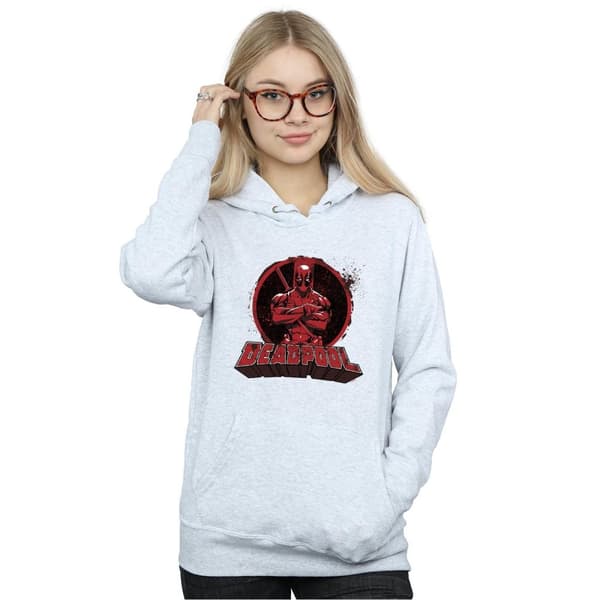 Marvel Womens/Ladies Deadpool Crossed Arms Logo Hoodie