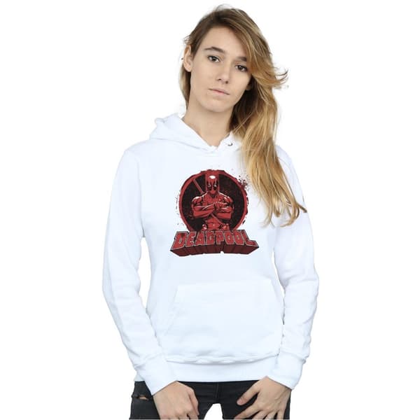 Marvel Womens/Ladies Deadpool Crossed Arms Logo Hoodie