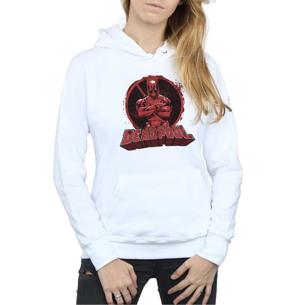 Marvel Womens/Ladies Deadpool Crossed Arms Logo Hoodie