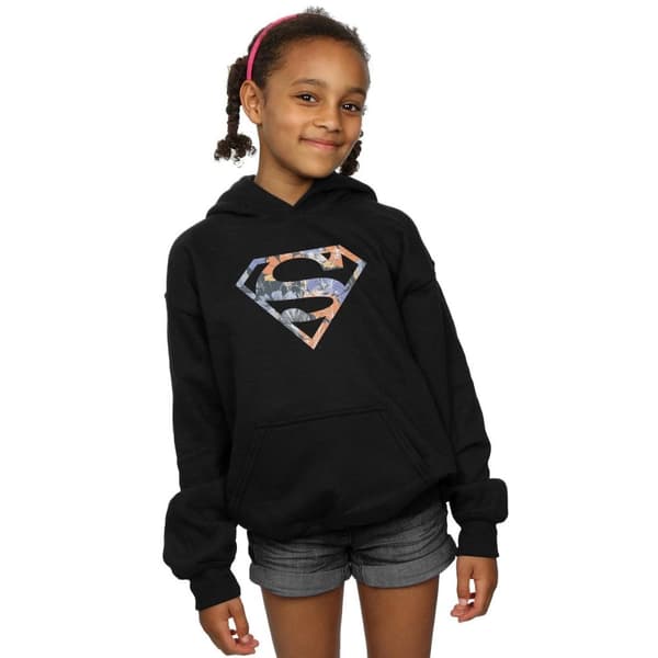 DC Comics Girls Superman Floral Logo 2 Hoodie