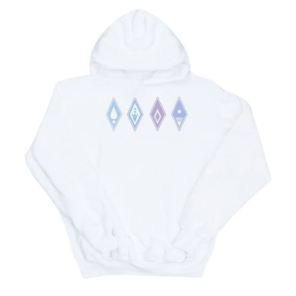 Disney Womens/Ladies Frozen 2 Elements Symbols Hoodie White XL