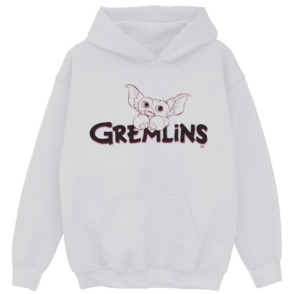 The Gremlins Girls Logo Line Hoodie White 3-4 Years