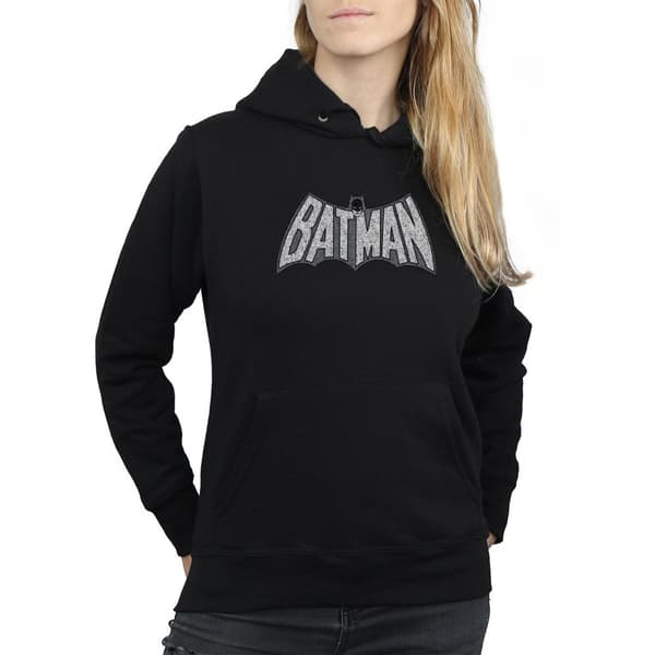 DC Comics Womens/Ladies Batman Retro Crackle Logo Hoodie