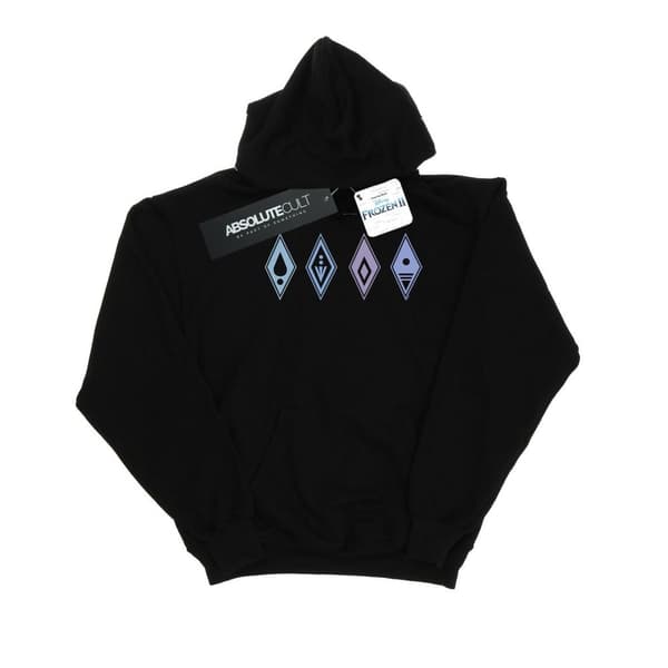 Disney Boys Frozen 2 Elements Symbols Hoodie Black 12-13 Years