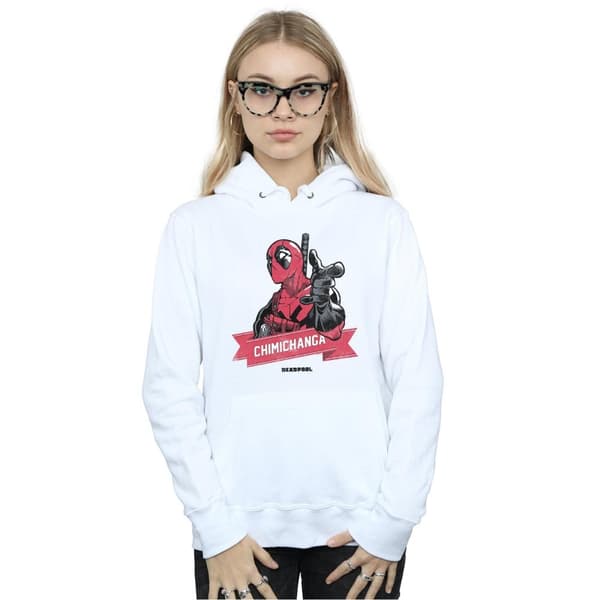 Marvel Womens/Ladies Deadpool Chimichanga Finger Hoodie