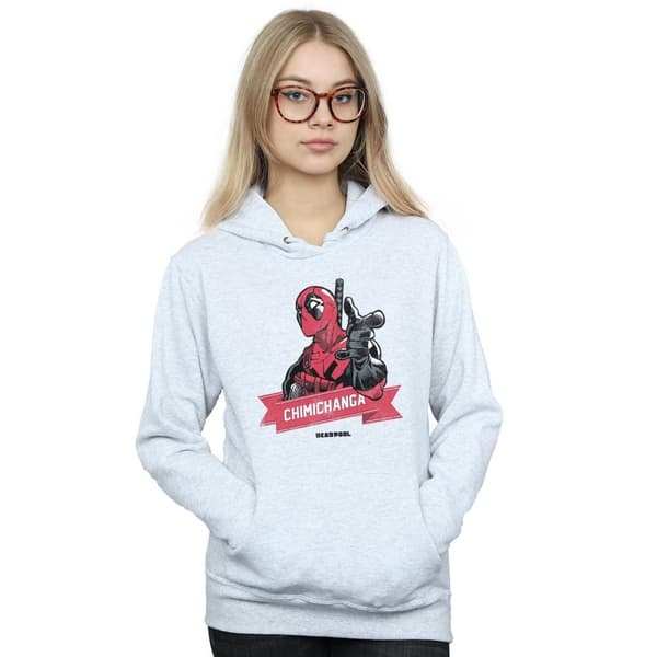 Marvel Womens/Ladies Deadpool Chimichanga Finger Hoodie
