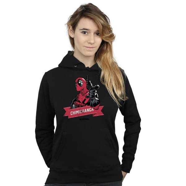 Marvel Womens/Ladies Deadpool Chimichanga Finger Hoodie