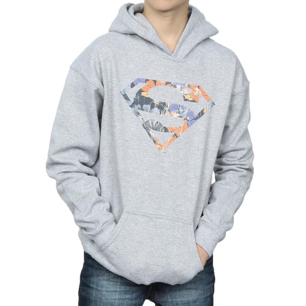DC Comics Boys Superman Floral Logo 2 Hoodie