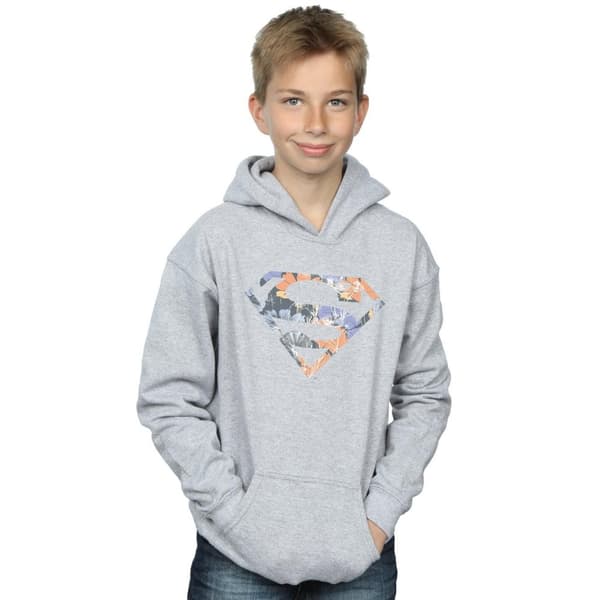 DC Comics Boys Superman Floral Logo 2 Hoodie