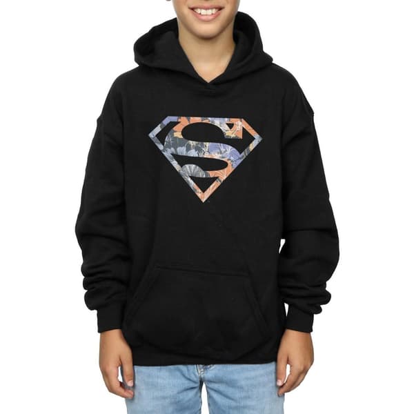 DC Comics Boys Superman Floral Logo 2 Hoodie