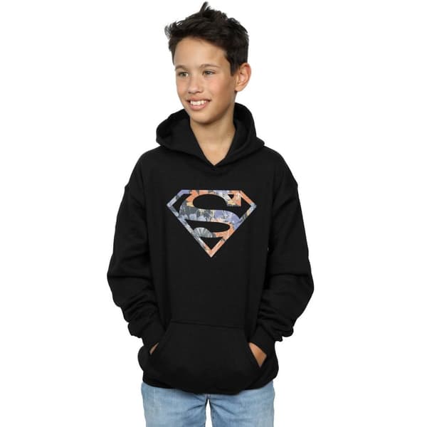DC Comics Boys Superman Floral Logo 2 Hoodie