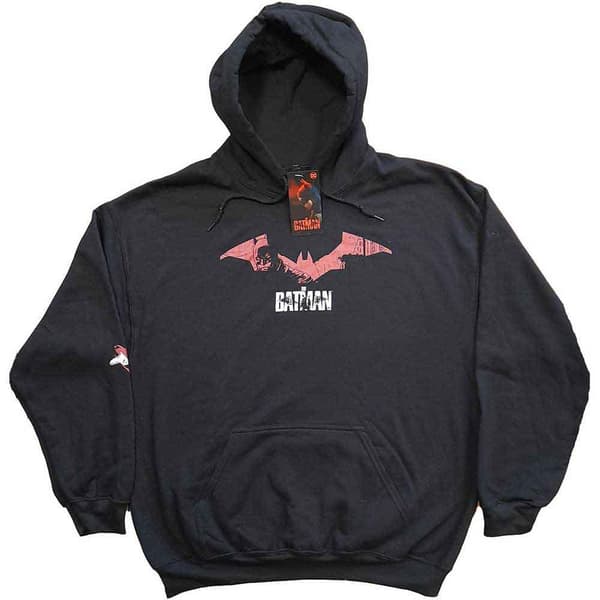 Batman Unisex Adult Sketch Logo Pullover Hoodie Black XL
