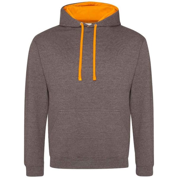 Awdis Unisex Adult Varsity Hoodie Charcoal/Orange Crush XS