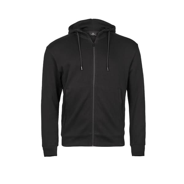 Tee Jays Mens Ribber Interlock Full Zip Hoodie Black M