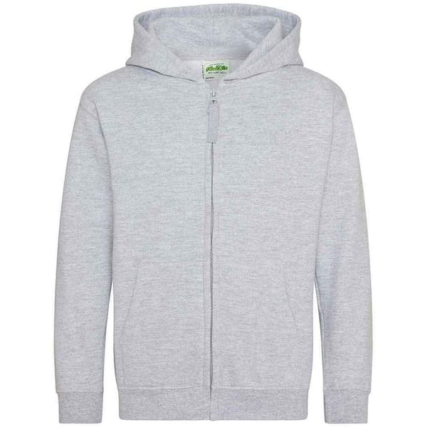 Awdis Huvtröja med hel dragkedja i värmegrått för barn Heather Grey 3-4 Years