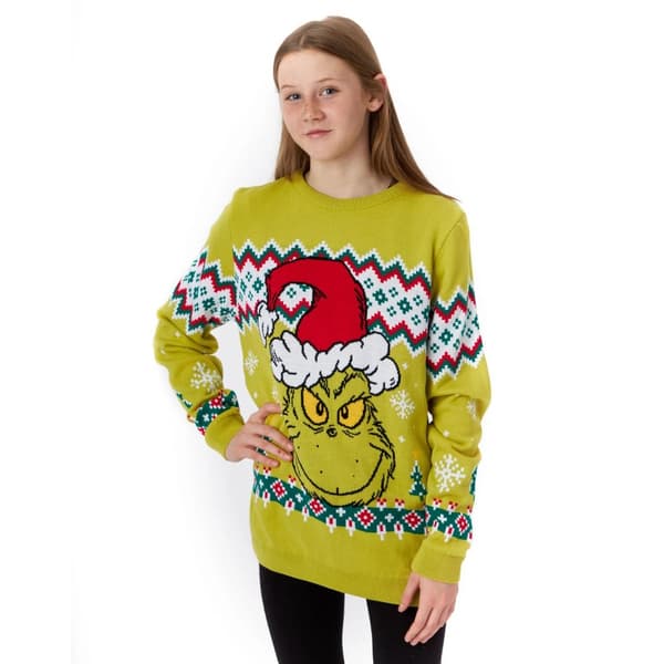 The Grinch Childrens/Kids Knitted Christmas Jumper