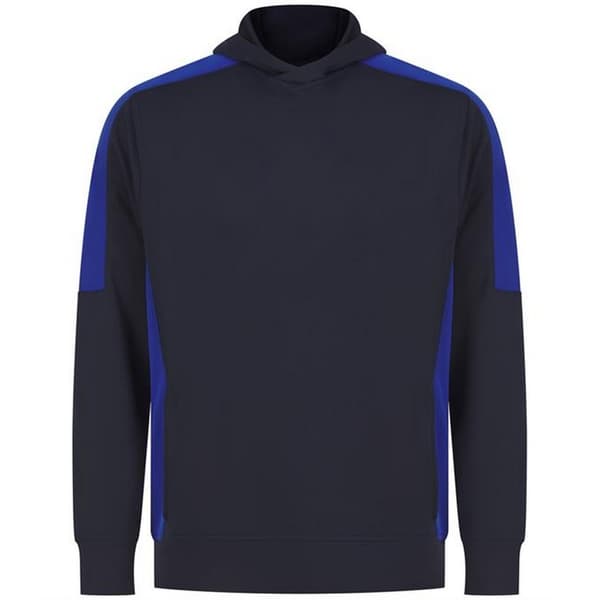 Finden & Hales Unisex huvtröja med kontrastpanel för vuxna Navy/Royal Blue M