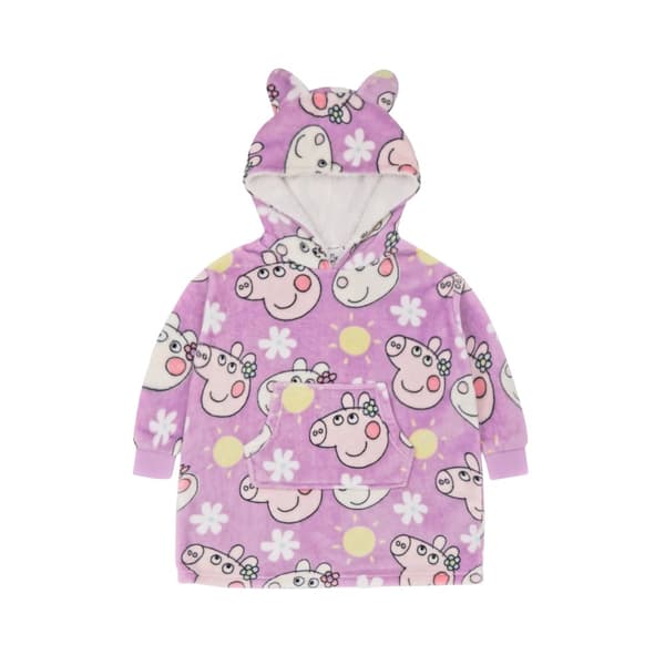 Peppa Pig Filt med huvtröja för flickor Pink One Size