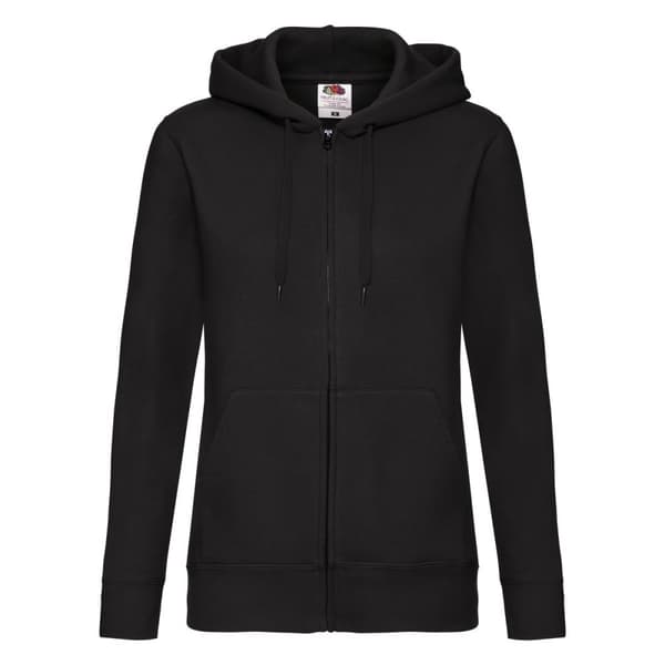 Fruit of the Loom Premium Lady Fit-hoodie med hel dragkedja för kvinnor/damer