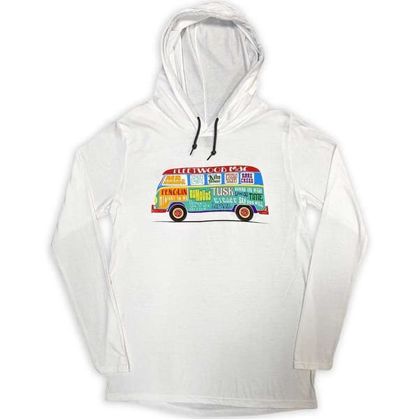 Fleetwood Mac Unisex Adult Albums Bus Lightweight Hoodie White M