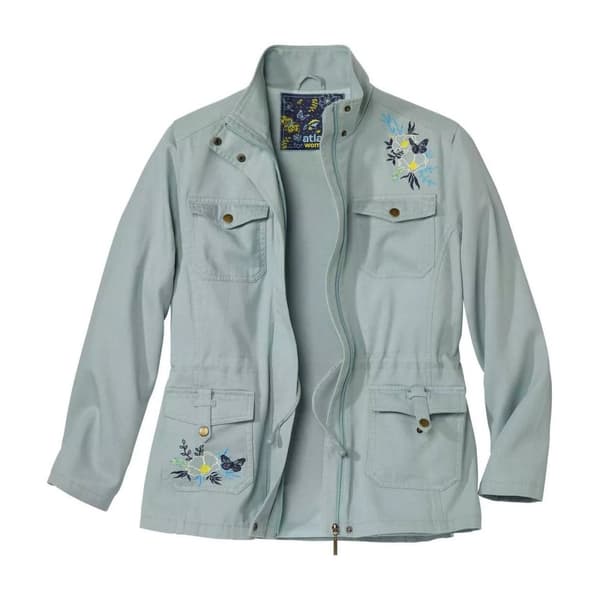 Atlas for Women Broderet safarijakke til kvinder/damer Blue 20 UK - 22 UK