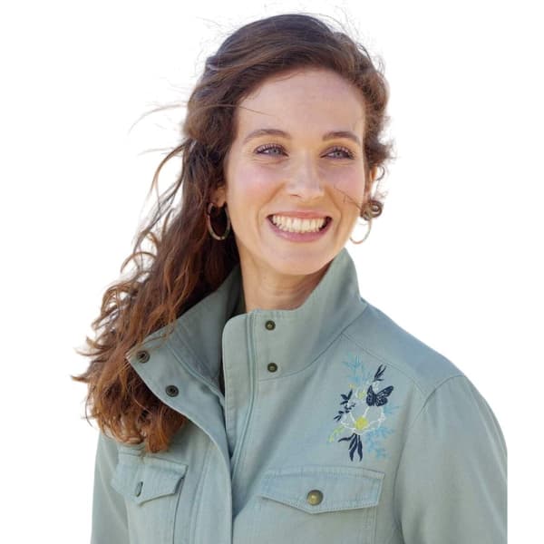 Atlas for Women Womens/Ladies Embroidered Safari Jacket