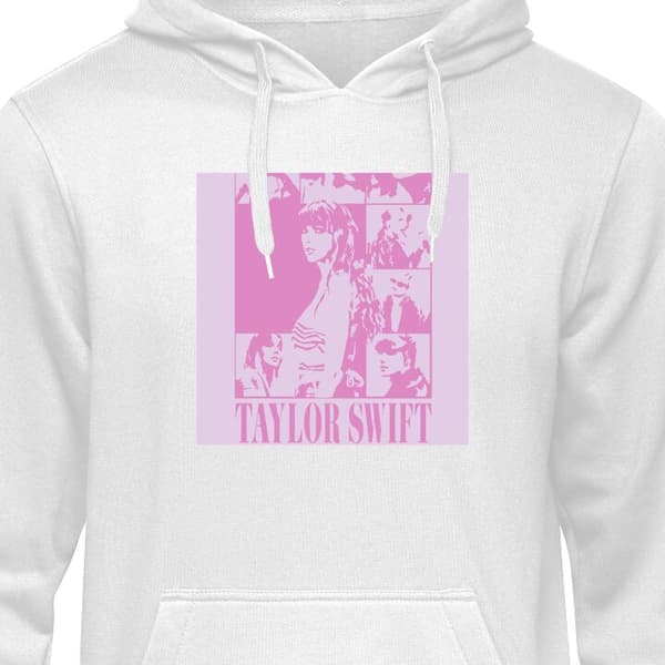 Klassisk Hoodie | Hættetrøje til Voksne Taylor Swift Hvid Lill