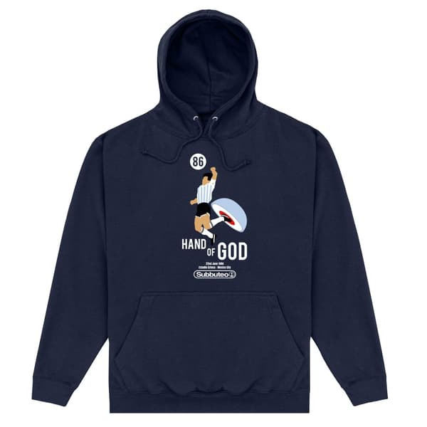 Subbuteo Unisex Adult Hand Of God Hoodie Navy L