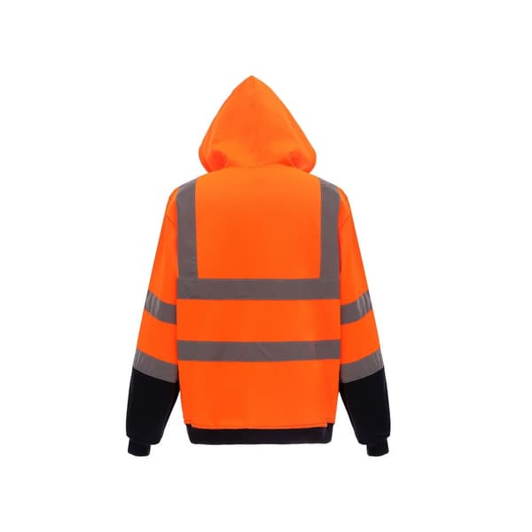 Yoko Mens Hi-Vis Safety Full Zip Hoodie med dragkedja